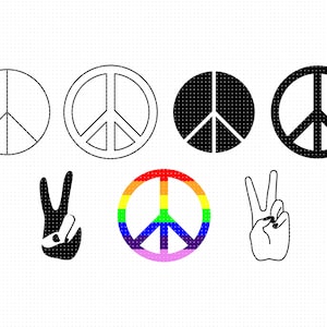 segno di pace in formato SVG, simbolo di pace in formato SVG, segno di pace arcobaleno in formato SVG, clipart, png, logo DXF, file di taglio vettoriali eps per uso cricut e silhouette