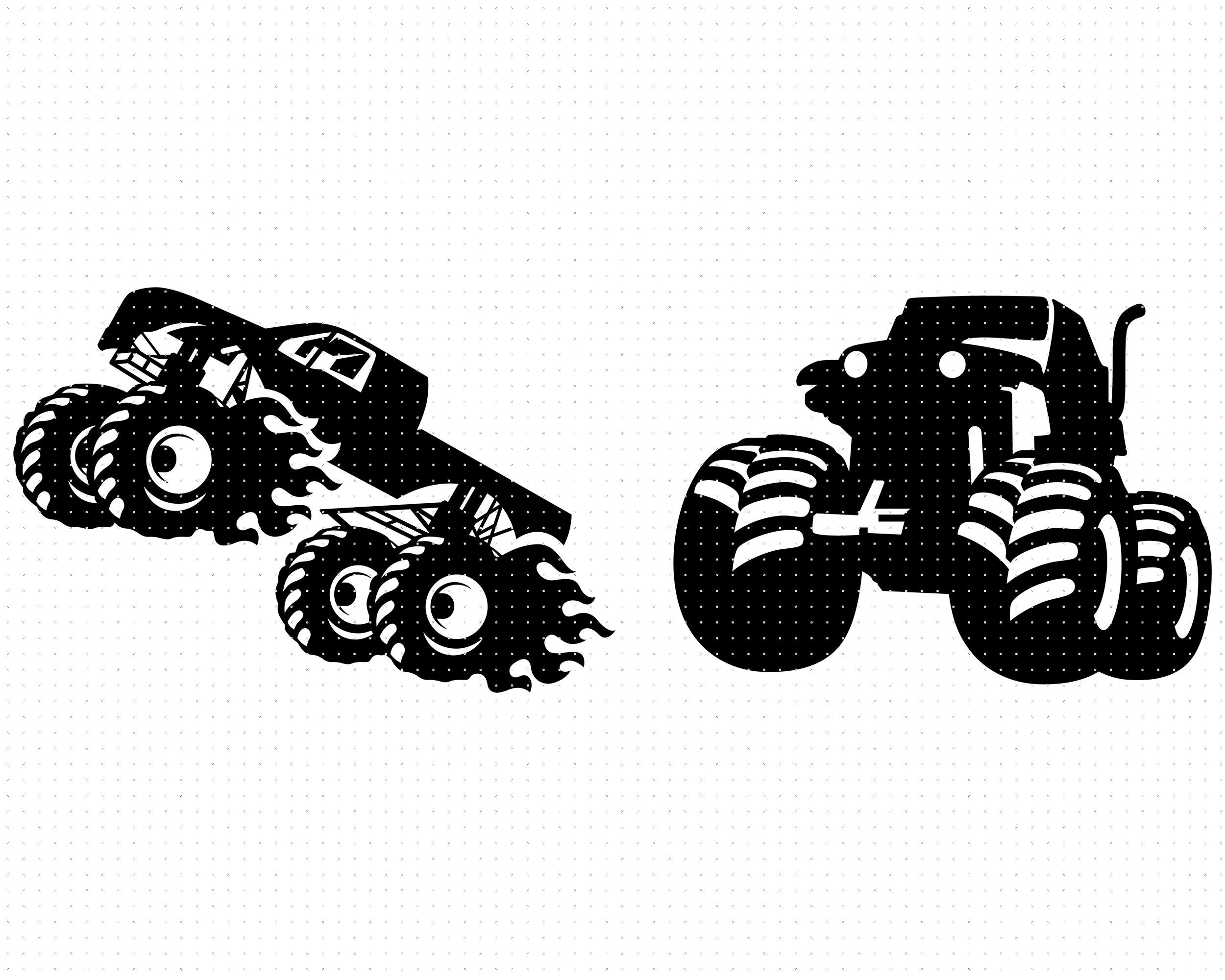 monster truck clip art black and white