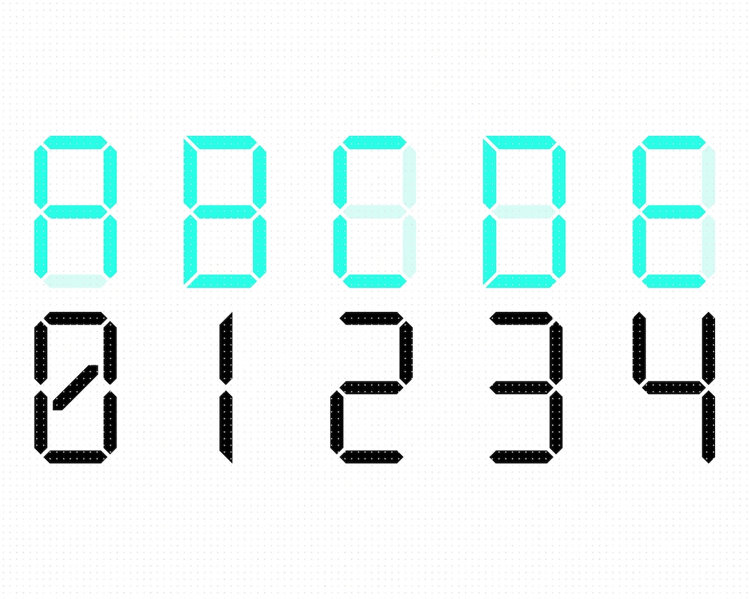 Digital Clock Alphabet Svg, Digital Clock Letters Svg, Digital Numbers ...
