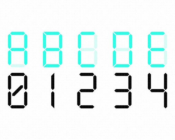 Elasticiteit Decimale Persoonlijk Digitale klok alfabet svg digitale klok letters svg digitale - Etsy België