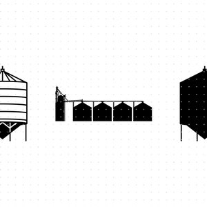 Svg de silo à grains, clipart de silo à grain, silo de ferme png, logo dxf de silo de ferme, fichiers vectoriels eps de silo à grains coupés pour cricut et silhouette