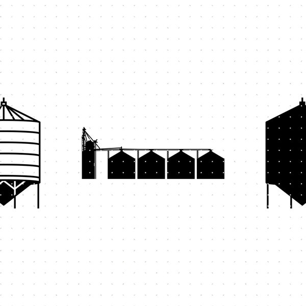 Grain silo svg, grain bin clipart, farm silo png, farm bin dxf logo, grain silo vector eps cut files for cricut and silhouette use