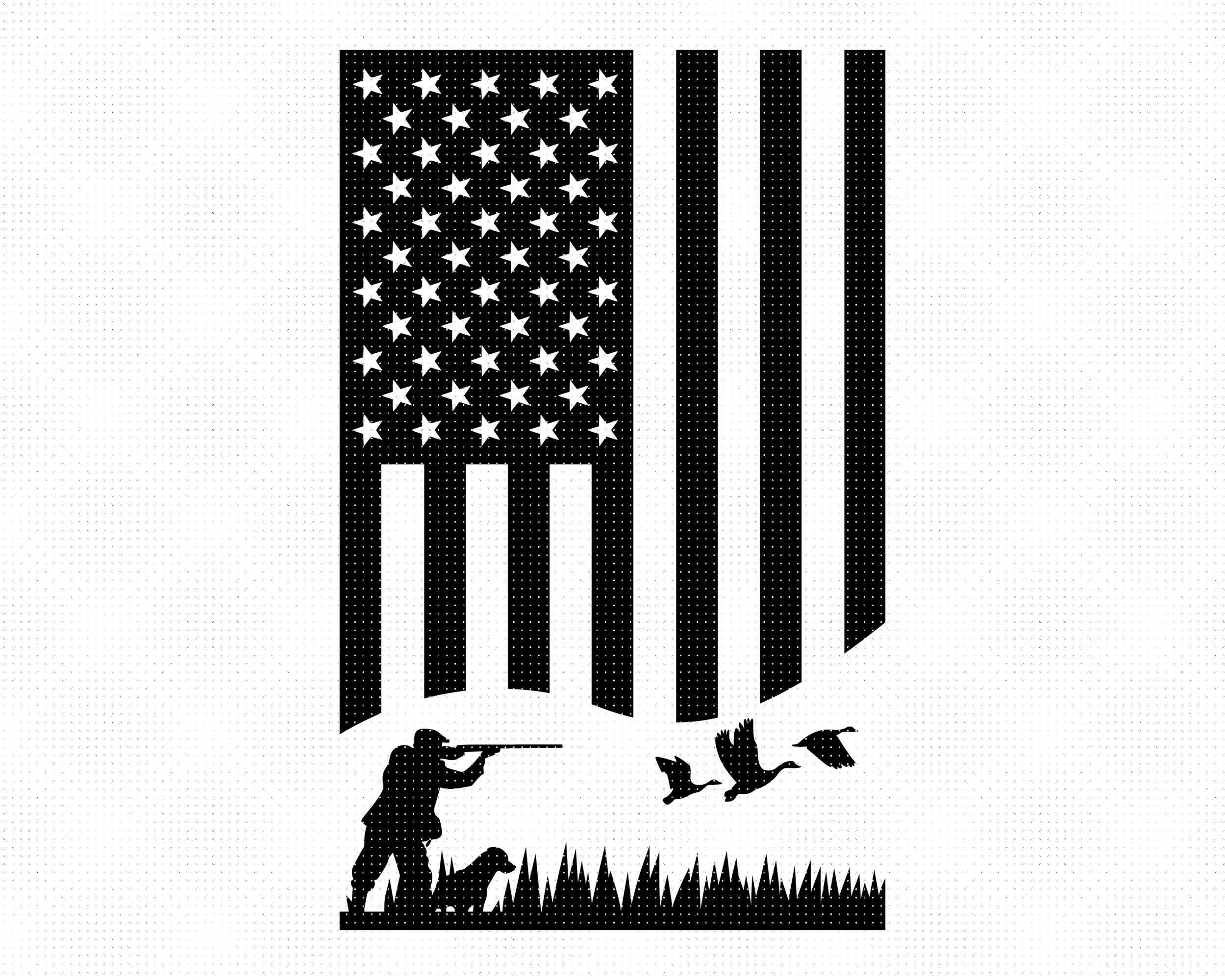 American Flag Hunting Svg US Flag Hunting Clipartamerican - Etsy