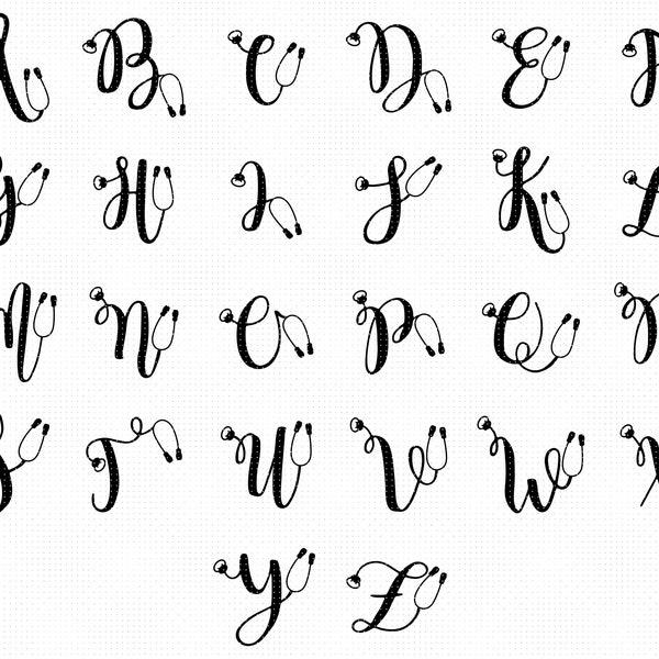 Stethoscope Letters Png - Etsy
