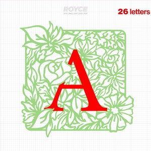 Letras Florais SVG: Alfabeto Monograma de Natal (Download Digital)