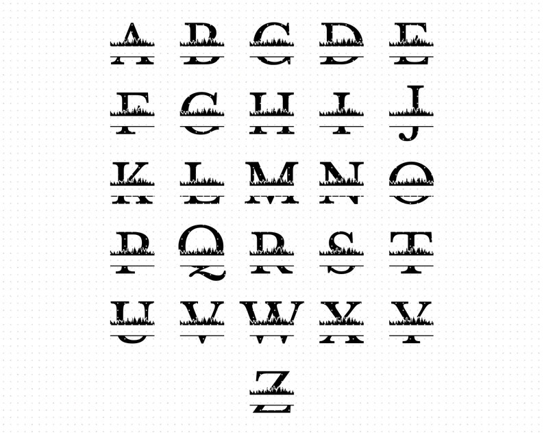 Forest Split Frame Monogram Svg, Forest Family Name Clipart, Forest ...