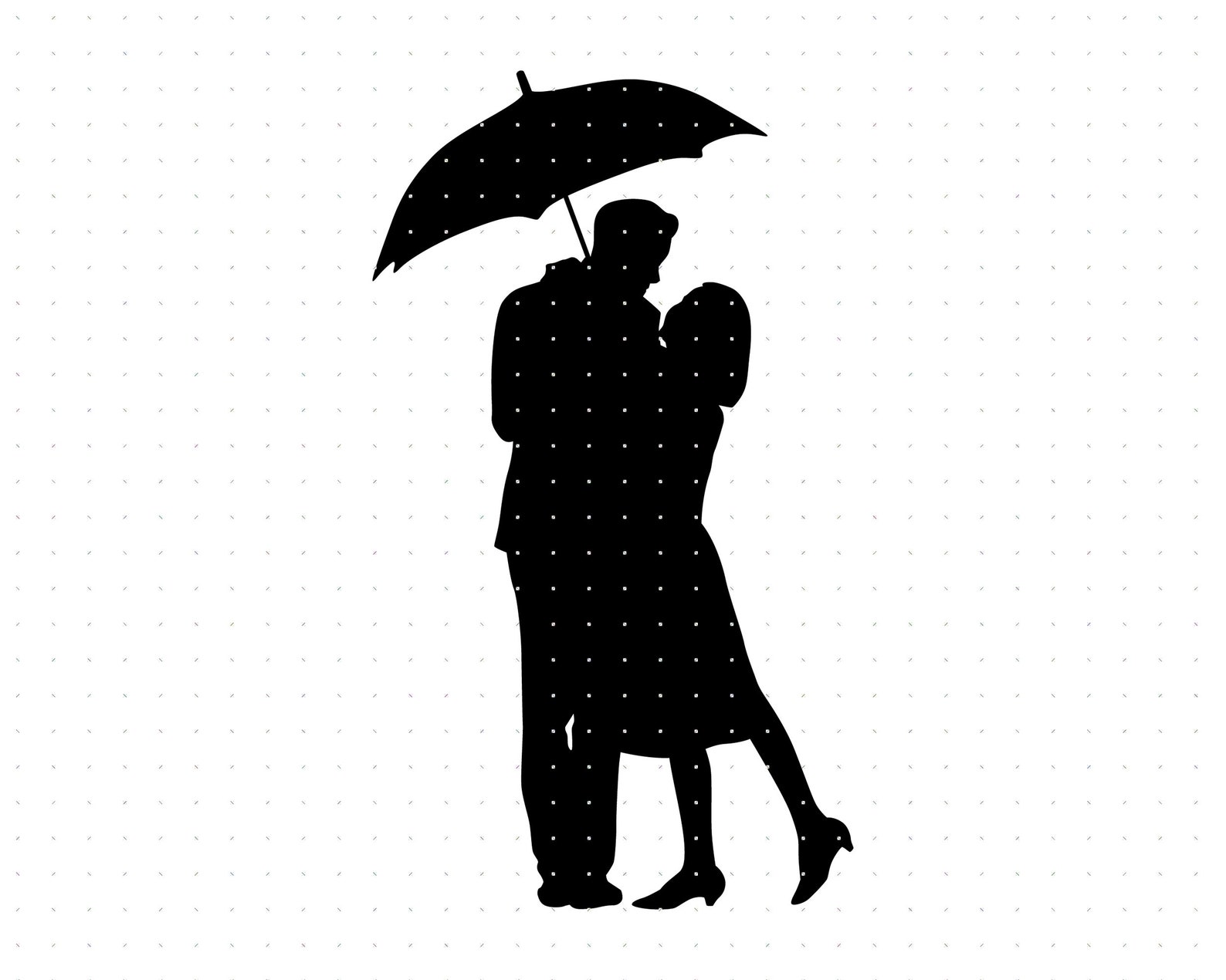 Couple Under an Umbrella Svg Umbrella Couple Clipart Couple Etsy