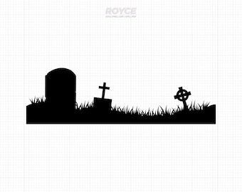 graveyard svg, halloween border svg, clipart, graveyard png, graveyard dxf, vector, eps, svg cut files for cricut, commercial use svg