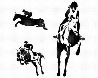 Horse Jumping SVG: Equestrian Show Jump Clipart (Cut Files)