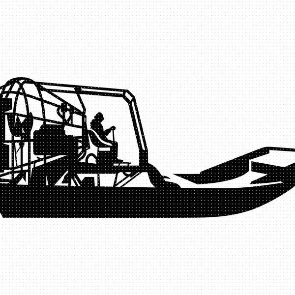 airboat svg, hovercraft clipart, swamp boat png, planeboat dxf logo, bayou boat, fanboat vector eps cut files for cricut and silhouette use