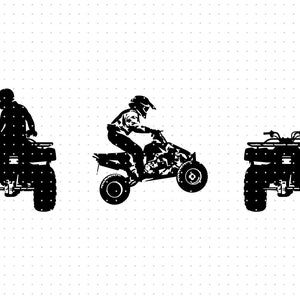 ATV-Rennen svg, Geländefahrzeug-Clipart, Rennfahrer-png, Renn-dxf-Logo, Quad-EPS-Schnittdateien für Cricut und Silhouette-Verwendung