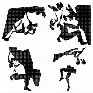 escalada en roca svg, imágenes prediseñadas de escalador de roca, escaladora de roca femenina png, logotipo dxf de escalada en roca, archivos de corte eps vectoriales para uso cricut y silueta