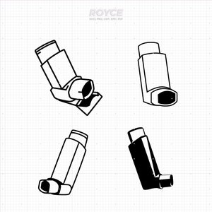 inhaler svg, asthma awareness clipart, inhaler png, vector dxf for logo, eps cut files for cricut and silhouette use