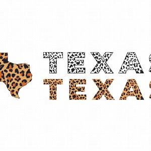 Leopard texas svg, texas Wort Leopard Clipart, Tierdruck png, Leopard Muster dxf Logo, Vektor-Eps-Schnittdateien für Cricut und Silhouette