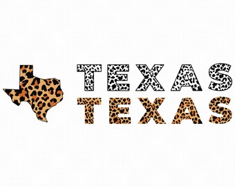 Leopard Texas SVG: Animal Print Clipart, Vector Cut Files