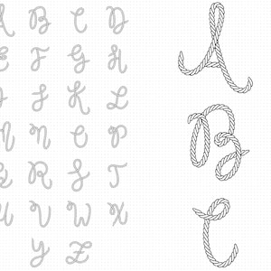 Seil Initialen svg, Seil Alphabet svg, Clipart, Seil Buchstaben svg, png, dxf Logo, Vektor-Eps-Schnittdateien für Cricut und Silhouette verwenden