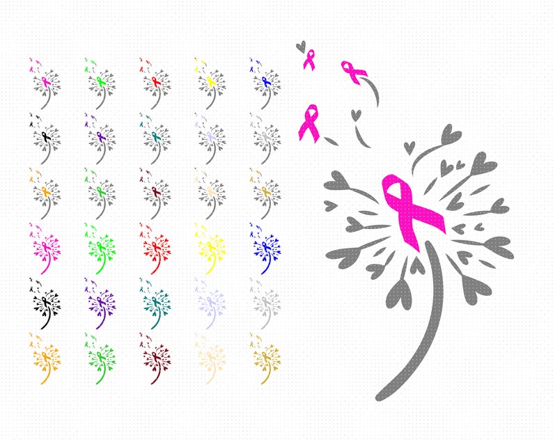 Awareness Ribbons Svg, Dandelion Clipart, Pancreatic Cancer Png, Adhd ...