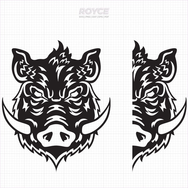 wild boar svg, warthog clipart, wild boar png, pig dxf logo, warthog vector eps cut files for cricut and silhouette use