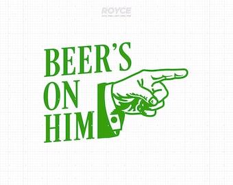 St. Patrick's Day Beer SVG: "Beer's On Him" Clipart (Digital Files)