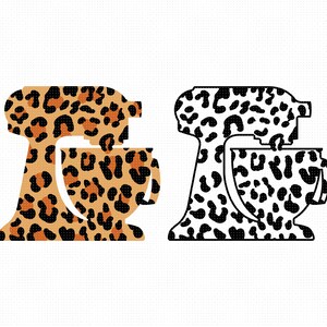 Gepardtryck Stand Mixer SVG: Leopard Djurhud Clipart (Digitala Filer)