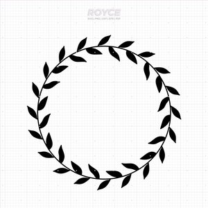 leaf circle frame svg, leaf wreath clipart, floral wreath png, monogram border dxf, vector, eps, svg cut file for cricut, commercial use svg