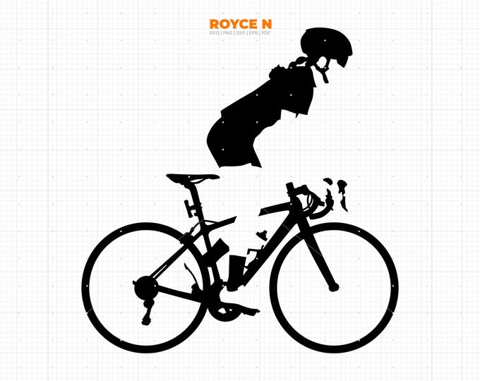 Girl Bicycle Rider SVG - Cricut, Silhouette | Vector Woman Mountain ...