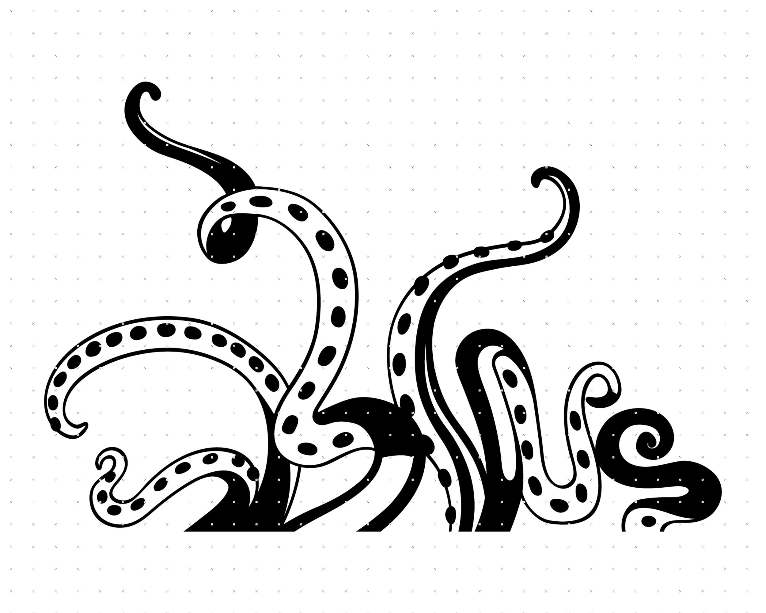 Octopus Svg, Kraken Clipart, Tentacles Png, Octopus Dxf Logo, Octopus ...