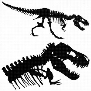 dinosaur bones svg, dino skeleton clipart, t-rex png, dxf, eps