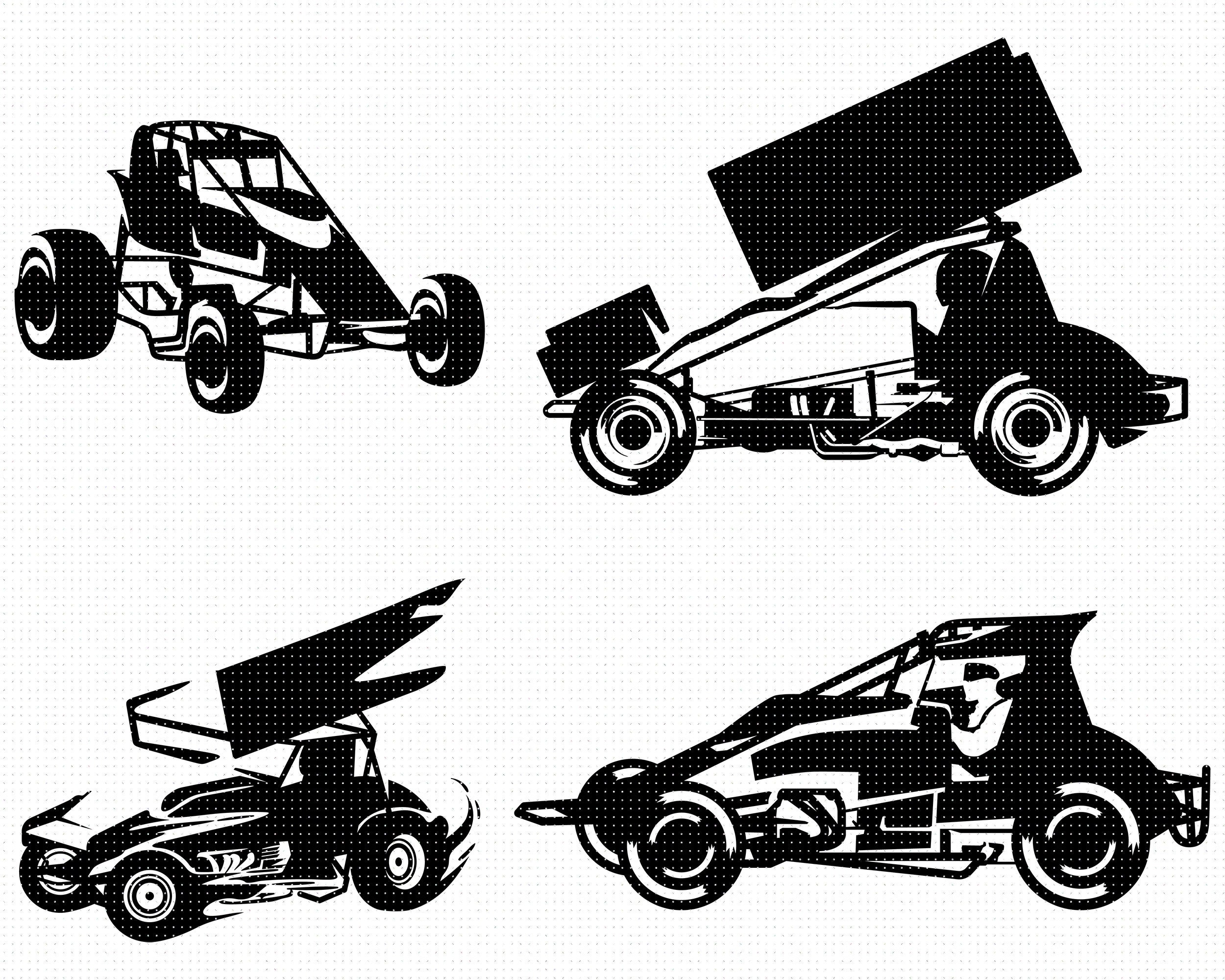 Sprint Car Svg Car Racing Clipart Racer Png Sprint Car Svg | Etsy