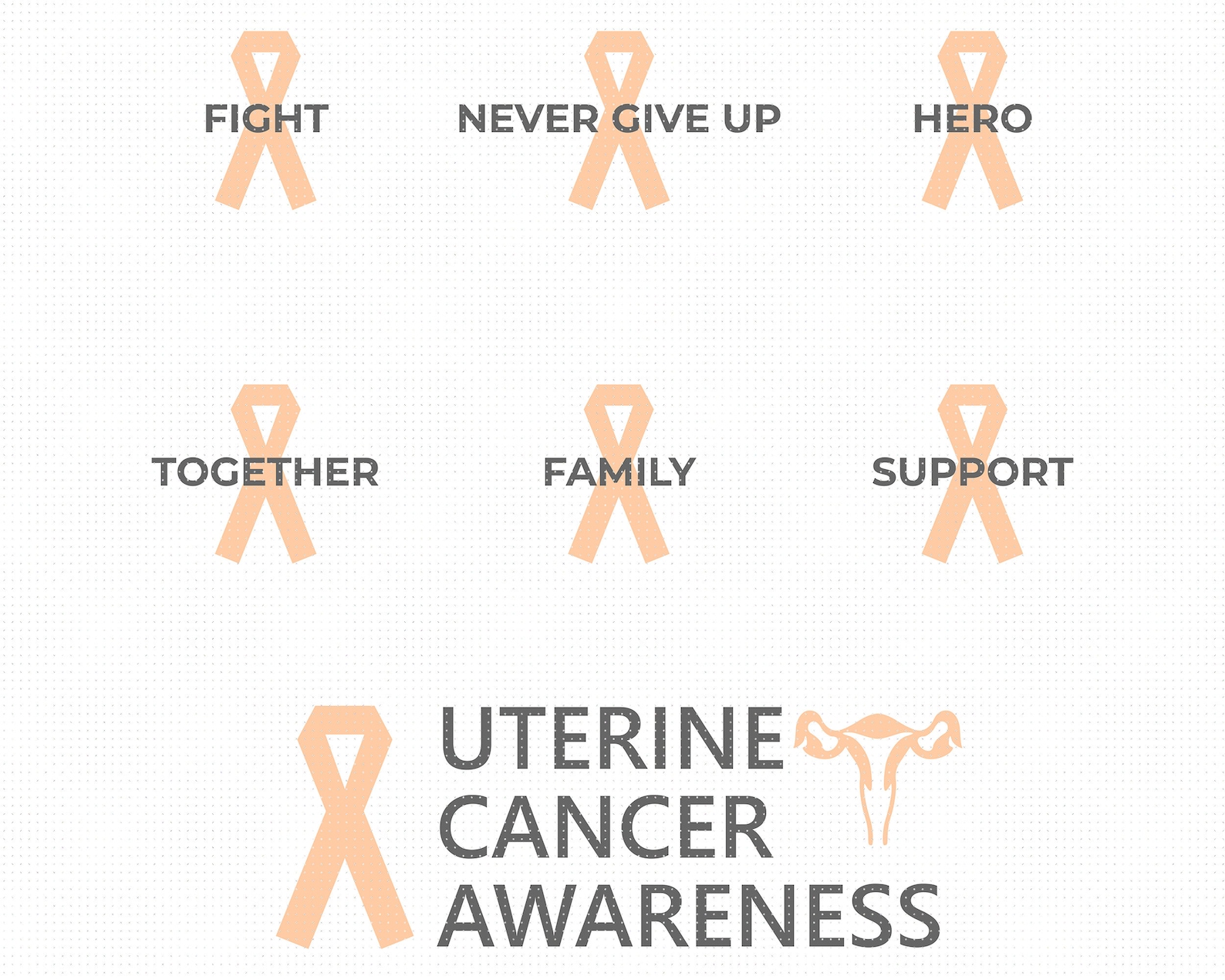 Uterine Cancer Svg Awareness Ribbons Svg Cancer Awareness Etsy Canada