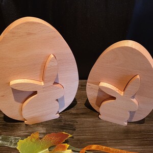 Bunny in Egg, Easter Decoration, CNC Template, DXF File, Fret Saw Template