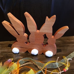 3 Bunnies, Easter Decoration, CNC Template, DXF File, Fret Saw Template