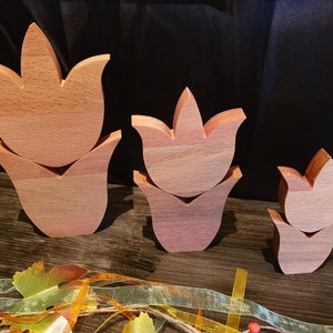 Tulips, Easter Decoration, CNC Template, DXF File, Fret Saw Template