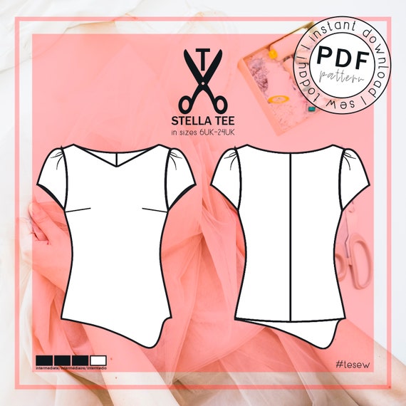 Stella Tee | A Digital PDF Sewing Pattern For A Women's Top/T-Shirt