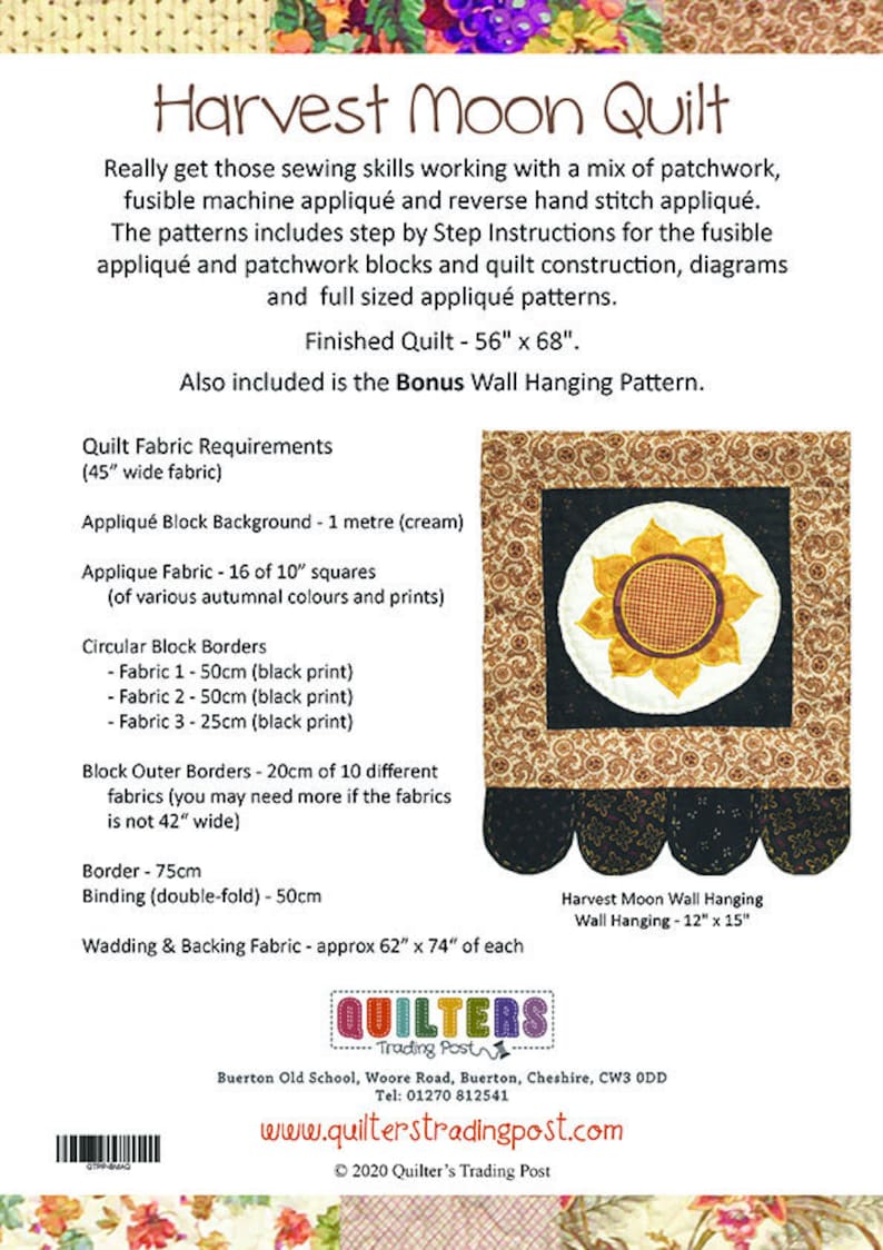 Harvest Moon Quilt Pattern - Etsy