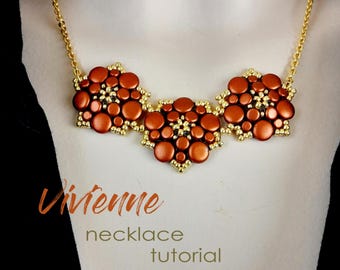 Tutoriel de perlage collier réalisé avec Discduo, Kalos par Puca et rocailles Miyuki