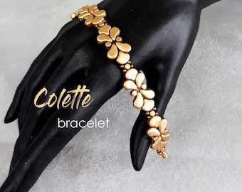 Tutoriel débutant bracelet en perles Ginko Duo et Paisley Duo, modèle de perlage bracelet style vintage baroque