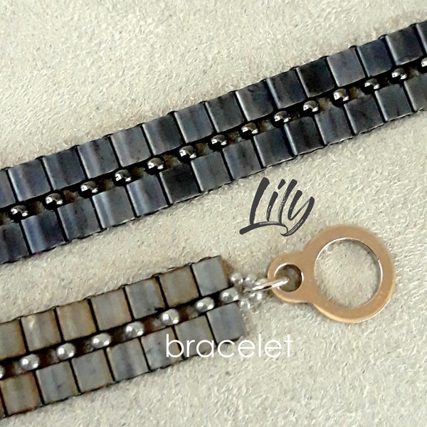 Beginner beading tutorial bracelet with geometric pattern