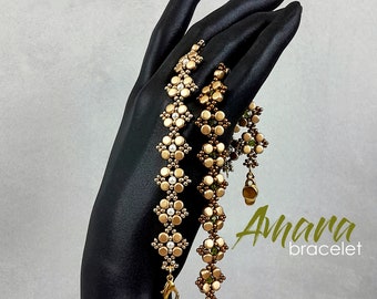 Step-by-step tutorial for beginners, bracelet pattern with Kalos par Puca beads and Miyuki seed beads