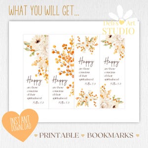 Bookmark Printable 2026 Year Text Matthew 5:3 Bible Verse JW Gifts ...
