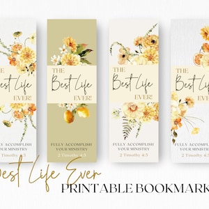 Best Life Ever bookmark | JW Gifts | JW Baptism Gift | JW Bookmark | Pioneer Gifts | Lemon Boho Flowers