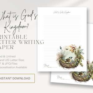 Papel para escribir cartas del Reino de Dios / Campaña especial / Membrete JW / Pájaros del bosque