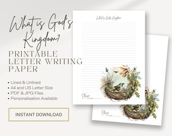 God's Kingdom Letter Writing Paper | Special Campaign | JW Letterhead | Forest Birds