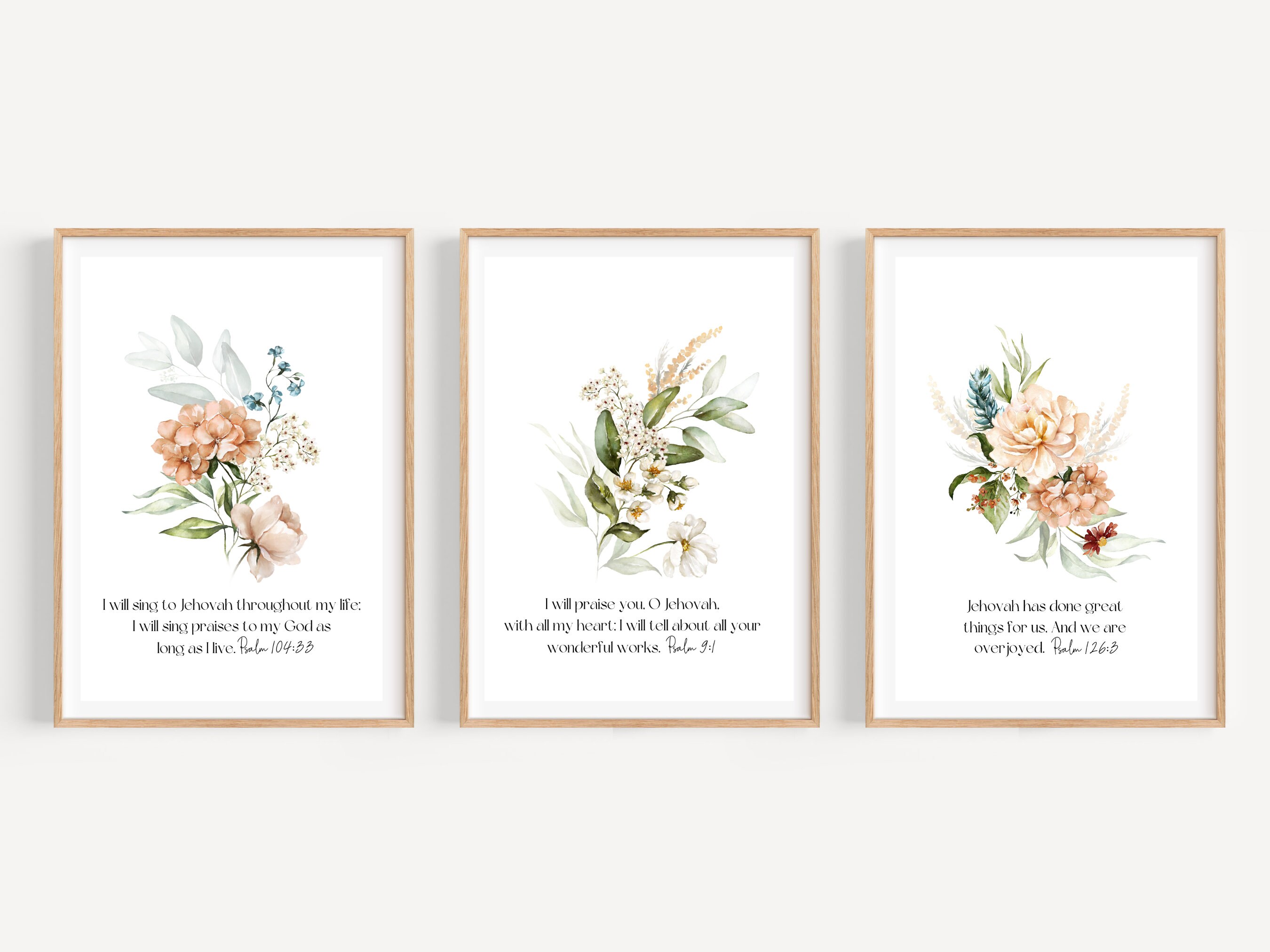 Psalms Wall Art Set Bible Verse Quote Faith Quote JW - Etsy Australia