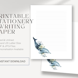 Papel para escribir cartas JW / JW imprimible / Membretes / Flora de fauna oceánica