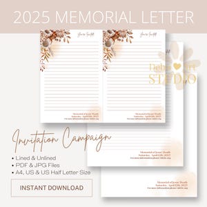 Invitación conmemorativa Lucas 22:19 / 2025 Campaña conmemorativa Carta de los testigos de Jehová Escritura de cartas Flores bohemias de otoño Imprimible de los testigos de Jehová