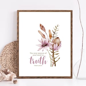 Texte de l'année JW 2023 | Psaume 119:116 | cadeau JW | Art mural verset biblique imprimable | Témoins de Jéhovah | Cadeau de pionnier | Fleurs botaniques
