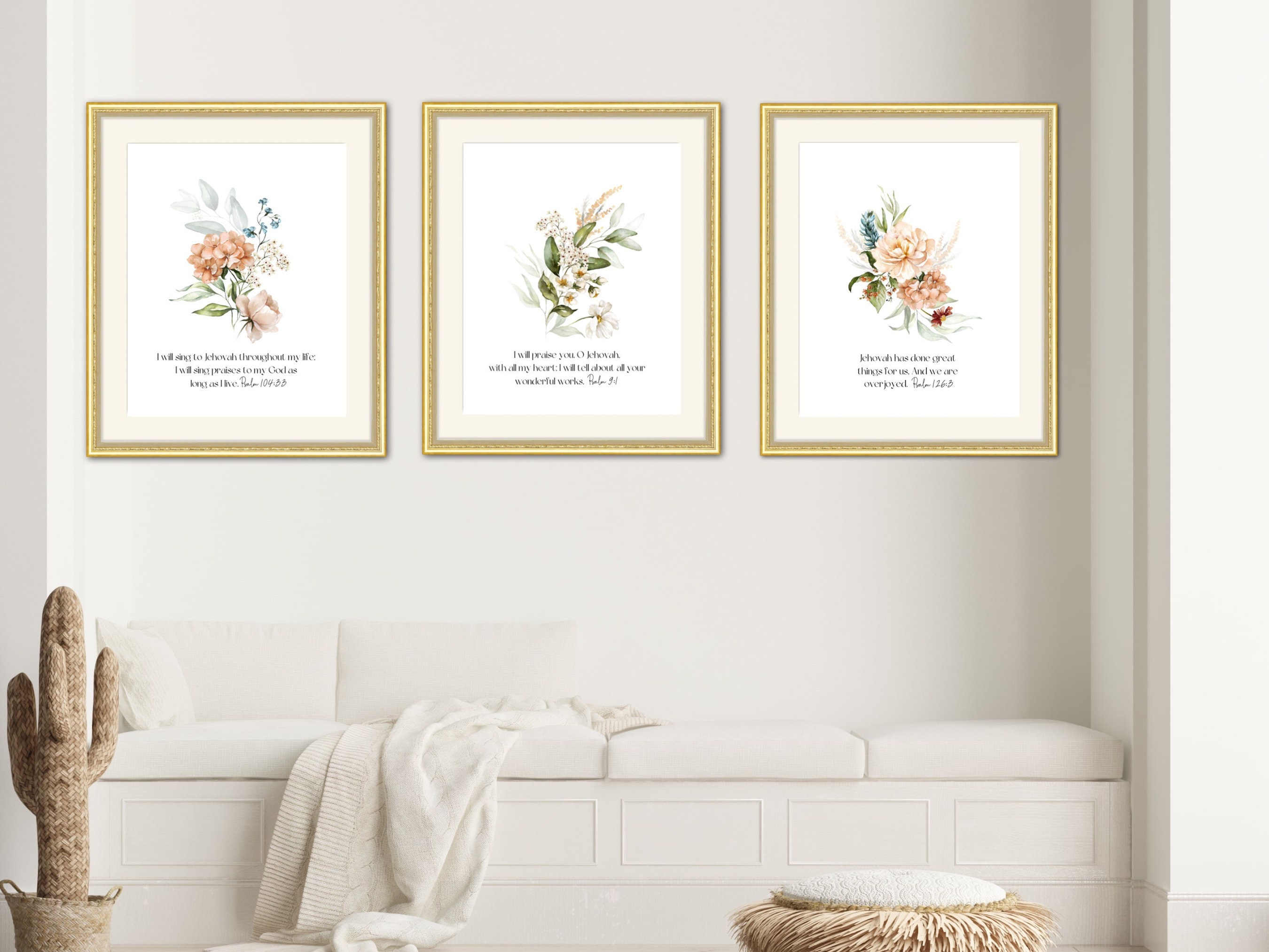 Botanical Psalms Wall Art Set: Bible Verse Prints (digital Download) - Etsy