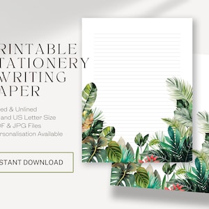 Papel para escribir cartas JW / JW imprimible / Membretes / Bosque Paraíso