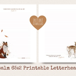 Psalm 65:2, JW Letter Writing Paper | JW Letter Writing | Jehovah's Witnesses | JW Printable | Letterheads | Fall Fox | Fall Flowers, Fauna